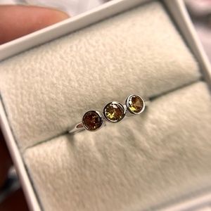 Bomb Party Girl Boss Unicorn Dark Smokey Topaz Cubic Zirconia + .925 Solid Sterl